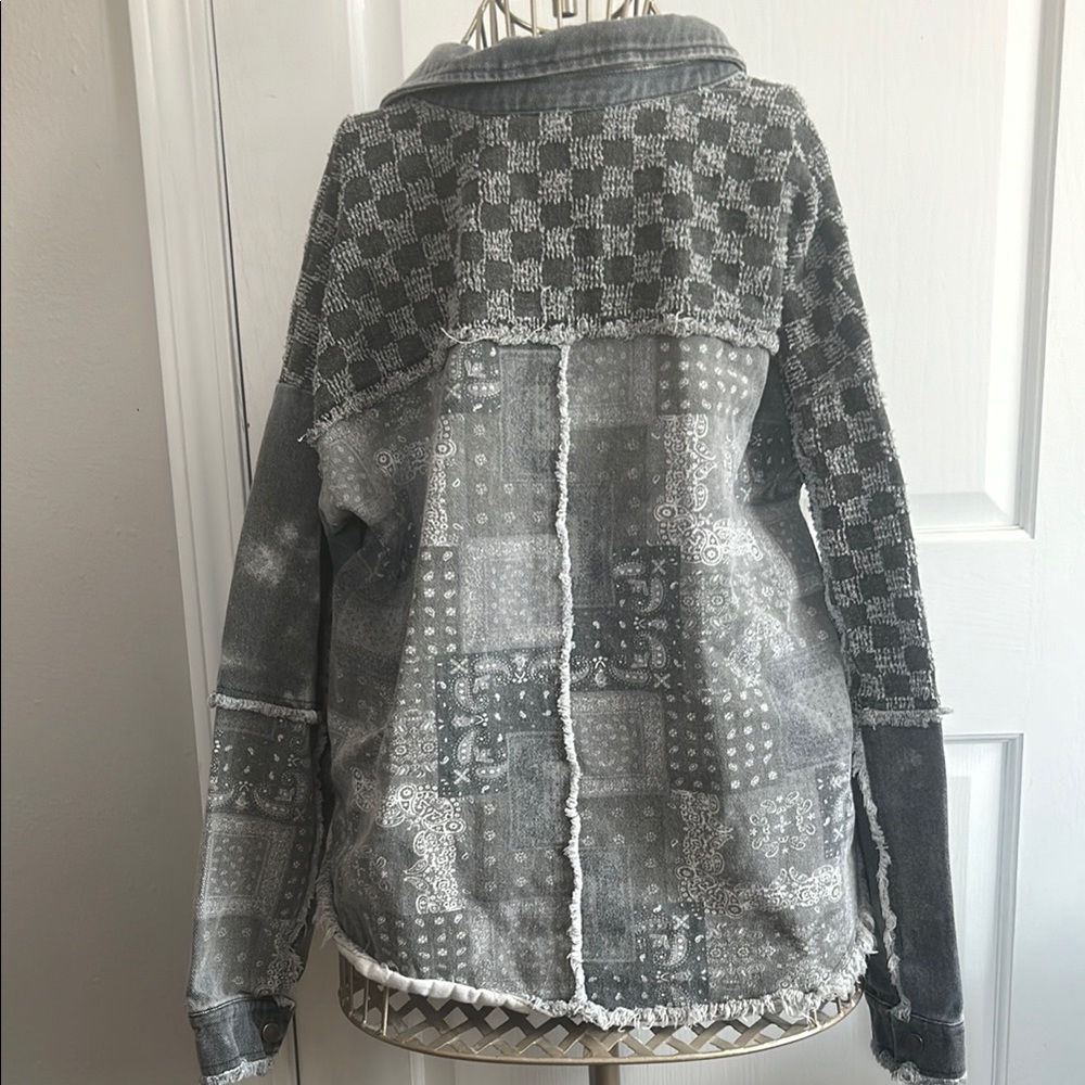 Large Patchwork Denim Jacket - image 3